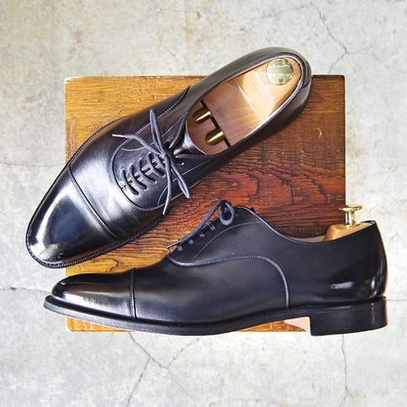 美品★チャーチ 80F/UK8【★ストレートチップ/DUBAI】136ラスト/5都市ロゴ/カーフ/黒/メンズ/Church's★f193