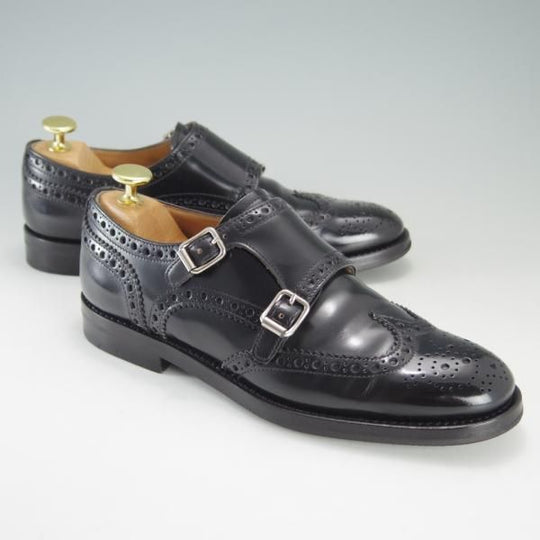 極上★チャーチ(レディース) SIZE 36【定価￥92,400-★ダブルモンク/LANA R】ポリッシュドバインダーカーフ/黒/Church's★f194