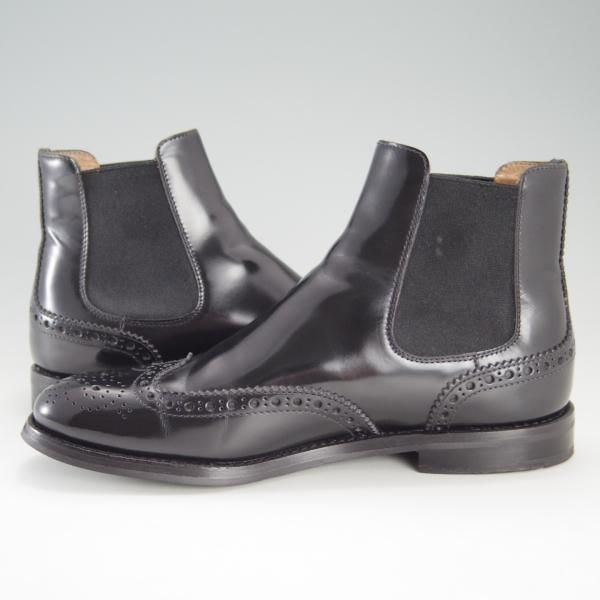 美品★チャーチ(レディース) SIZE 36【定価￥96,800-★KETSBY WG/サイドゴアブーツ】ポリッシュドバインダーカーフ/黒/Church's★f195
