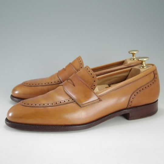 極上★クロケット&ジョーンズ UK9/US9.5D【★ブルックスブラザーズ別注/Peal&co】317ラスト/コインローファー/茶/Crockett&Jones★f197