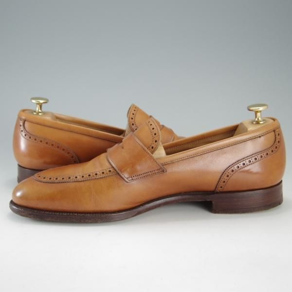 極上★クロケット&ジョーンズ UK9/US9.5D【★ブルックスブラザーズ別注/Peal&co】317ラスト/コインローファー/茶/Crockett&Jones★f197