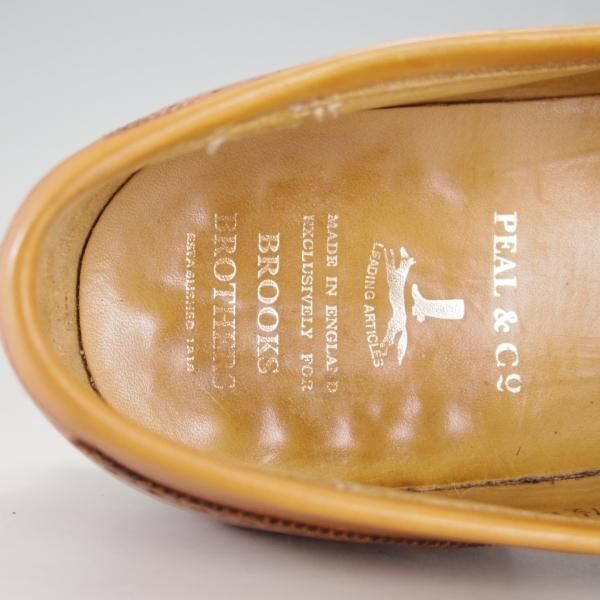 極上★クロケット&ジョーンズ UK9/US9.5D【★ブルックスブラザーズ別注/Peal&co】317ラスト/コインローファー/茶/Crockett&Jones★f197