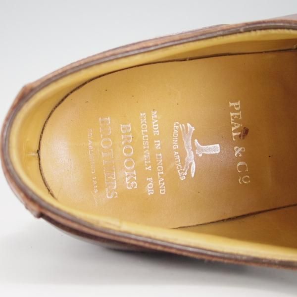 極上★クロケット&ジョーンズ UK7.5/US8D【貴重★ブルックスブラザーズ別注/Peal&co】325ラスト/Uチップ/茶/メンズ/Crockett&Jones★f198