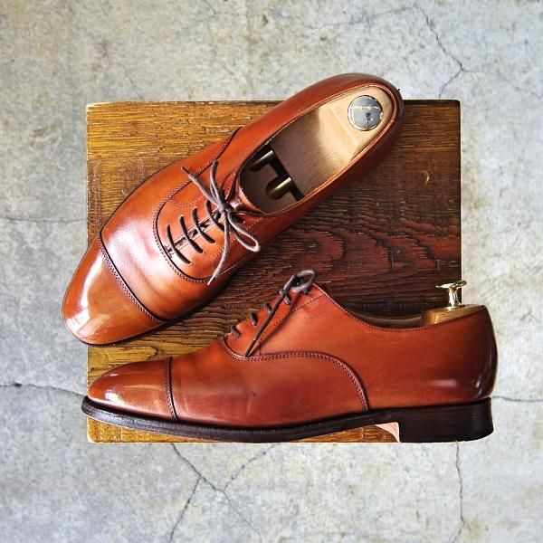 極上★クロケット&ジョーンズ 6E【定価￥86,900-★CONNAUGHT/ストレートチップ】236ラスト/カーフ/Chestnut/茶/Crockett&Jones★f200