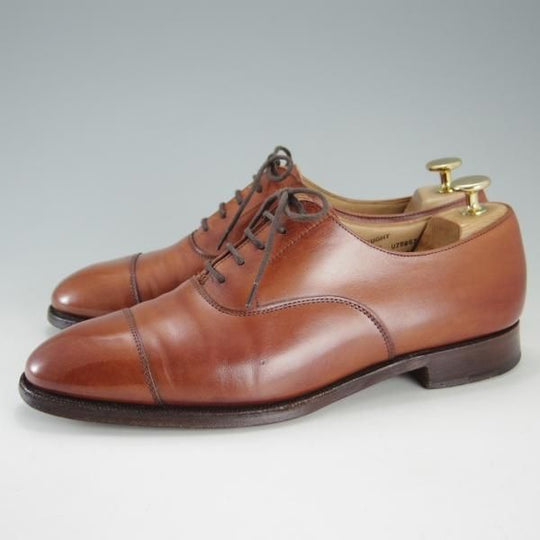 極上★クロケット&ジョーンズ 6E【定価￥86,900-★CONNAUGHT/ストレートチップ】236ラスト/カーフ/Chestnut/茶/Crockett&Jones★f200