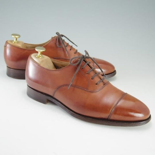 極上★クロケット&ジョーンズ 6E【定価￥86,900-★CONNAUGHT/ストレートチップ】236ラスト/カーフ/Chestnut/茶/Crockett&Jones★f200