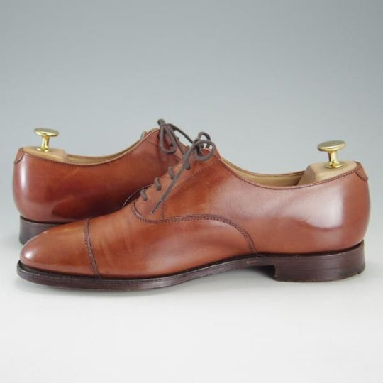 極上★クロケット&ジョーンズ 6E【定価￥86,900-★CONNAUGHT/ストレートチップ】236ラスト/カーフ/Chestnut/茶/Crockett&Jones★f200