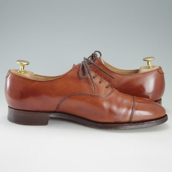 極上★クロケット&ジョーンズ 6E【定価￥86,900-★CONNAUGHT/ストレートチップ】236ラスト/カーフ/Chestnut/茶/Crockett&Jones★f200