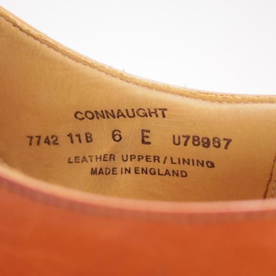 極上★クロケット&ジョーンズ 6E【定価￥86,900-★CONNAUGHT/ストレートチップ】236ラスト/カーフ/Chestnut/茶/Crockett&Jones★f200