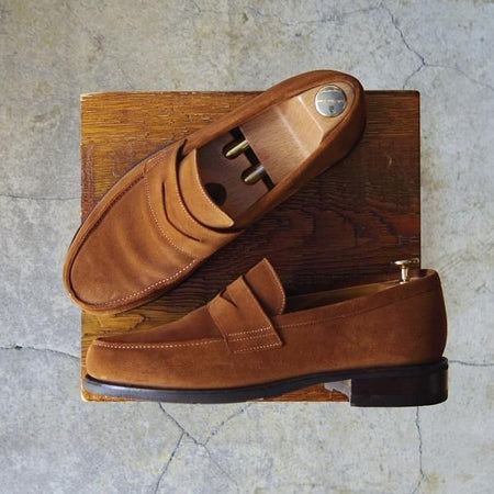 極美品★パラブーツ SIZE 6【定価￥72,600-★DAX/コインローファー】ダックス/ギャラクシーソール/スエード/茶/メンズ/Paraboot★f203