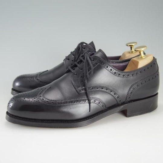 美品★(スペイン製)カルミナ SIZE 6【グッドイヤーウェルテッド製法★フルブローグ】カーフ/黒/メンズ/CARMINA★f206