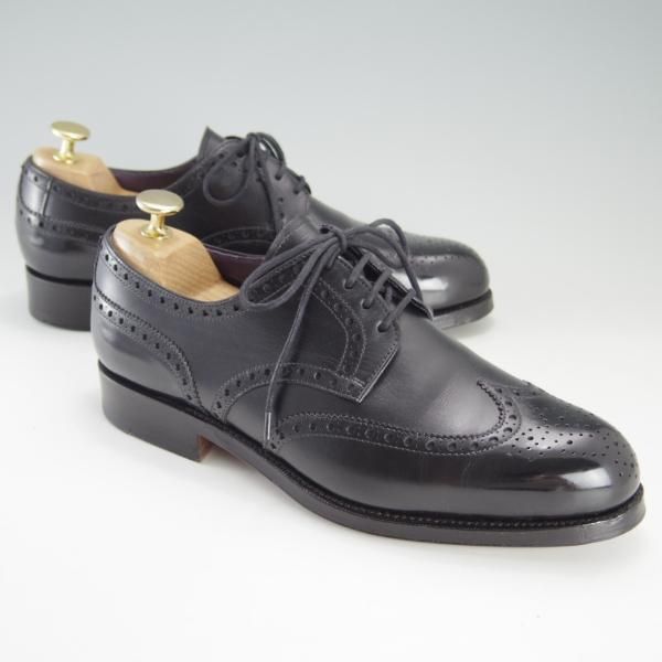 美品★(スペイン製)カルミナ SIZE 6【グッドイヤーウェルテッド製法★フルブローグ】カーフ/黒/メンズ/CARMINA★f206