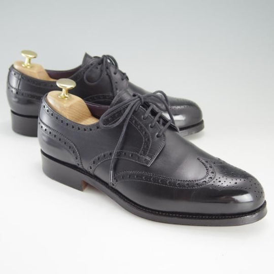 美品★(スペイン製)カルミナ SIZE 6【グッドイヤーウェルテッド製法★フルブローグ】カーフ/黒/メンズ/CARMINA★f206