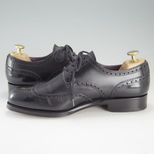 美品★(スペイン製)カルミナ SIZE 6【グッドイヤーウェルテッド製法★フルブローグ】カーフ/黒/メンズ/CARMINA★f206