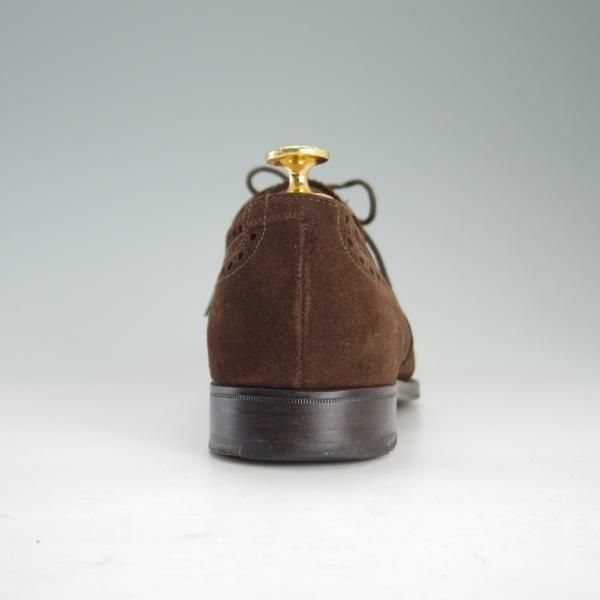 極上★クロケット&ジョーンズ 6.5E【★ロイドフットウェア別注/Lloyd Footwear】317ラスト/セミブローグ/スエード/茶/Crockett&Jones★f208