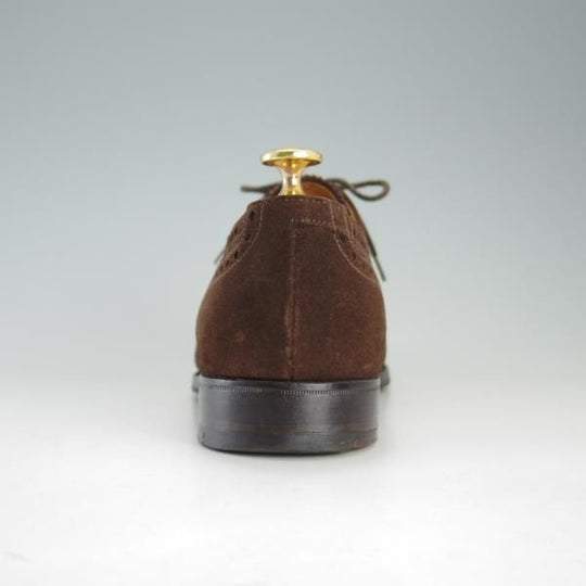 極上★クロケット&ジョーンズ 6.5E【★ロイドフットウェア別注/Lloyd Footwear】317ラスト/セミブローグ/スエード/茶/Crockett&Jones★f208