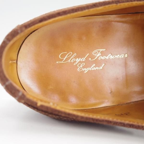極上★クロケット&ジョーンズ 6.5E【★ロイドフットウェア別注/Lloyd Footwear】317ラスト/セミブローグ/スエード/茶/Crockett&Jones★f208