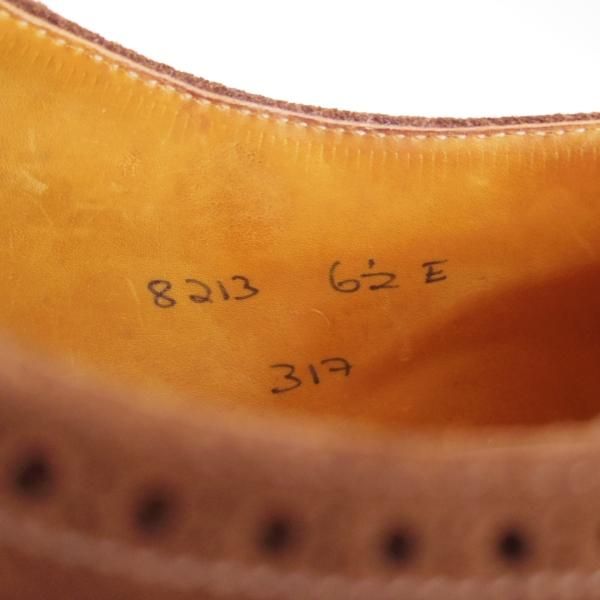 極上★クロケット&ジョーンズ 6.5E【★ロイドフットウェア別注/Lloyd Footwear】317ラスト/セミブローグ/スエード/茶/Crockett&Jones★f208