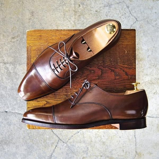 極美品★クロケット&ジョーンズ 6.5E【定価￥83,600-★HALLAM/ストレートチップ】348ラスト/カーフ/濃茶/メンズ/Crockett&Jones★f210