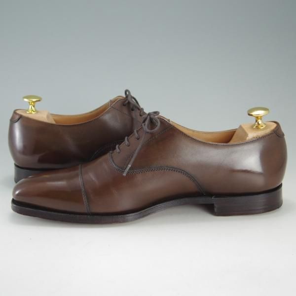 極美品★クロケット&ジョーンズ 6.5E【定価￥83,600-★HALLAM/ストレートチップ】348ラスト/カーフ/濃茶/メンズ/Crockett&Jones★f210