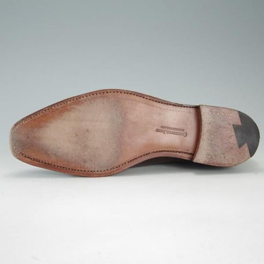 極美品★クロケット&ジョーンズ 6.5E【定価￥83,600-★HALLAM/ストレートチップ】348ラスト/カーフ/濃茶/メンズ/Crockett&Jones★f210