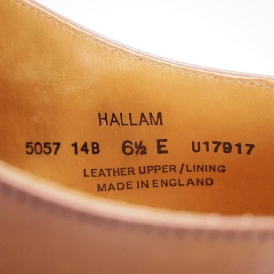 極美品★クロケット&ジョーンズ 6.5E【定価￥83,600-★HALLAM/ストレートチップ】348ラスト/カーフ/濃茶/メンズ/Crockett&Jones★f210
