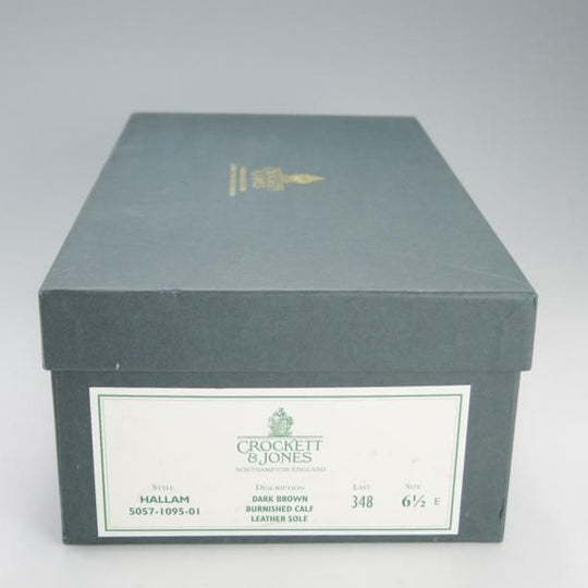 極美品★クロケット&ジョーンズ 6.5E【定価￥83,600-★HALLAM/ストレートチップ】348ラスト/カーフ/濃茶/メンズ/Crockett&Jones★f210