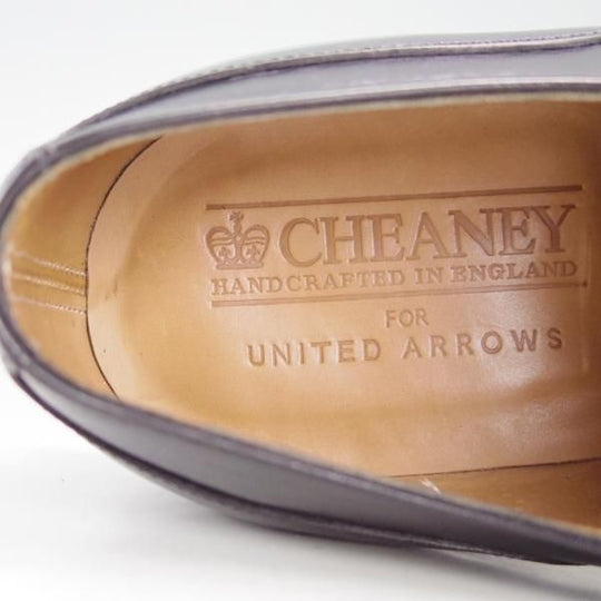 美品★(英)チーニー 9F【貴重★ユナイテッドアローズ別注/ストレートチップ】カーフ/黒/メンズ/UNITED ARROWS/CHEANEY★f211