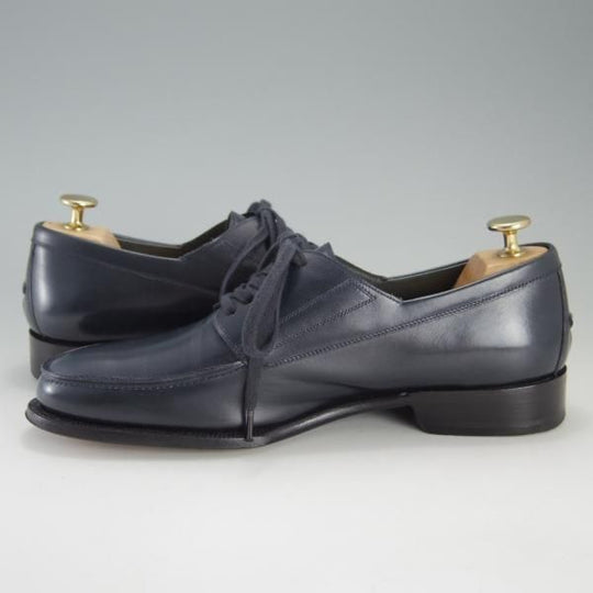 極美品★(伊)F.LLIジャコメッティ SIZE 40【★ハンドソーンウェルテッド製法/九分仕立て】FG155/Uチップ/カーフ/紺/Giacometti★f212