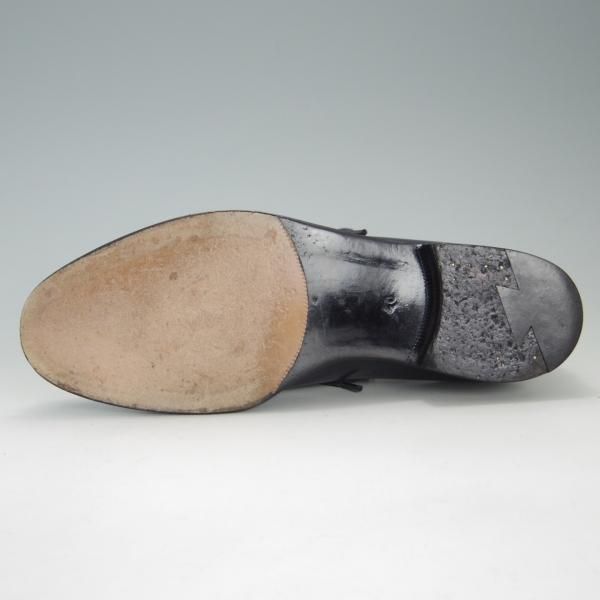 極美品★(伊)F.LLIジャコメッティ SIZE 40【★ハンドソーンウェルテッド製法/九分仕立て】FG155/Uチップ/カーフ/紺/Giacometti★f212