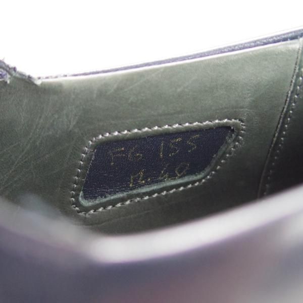 極美品★(伊)F.LLIジャコメッティ SIZE 40【★ハンドソーンウェルテッド製法/九分仕立て】FG155/Uチップ/カーフ/紺/Giacometti★f212