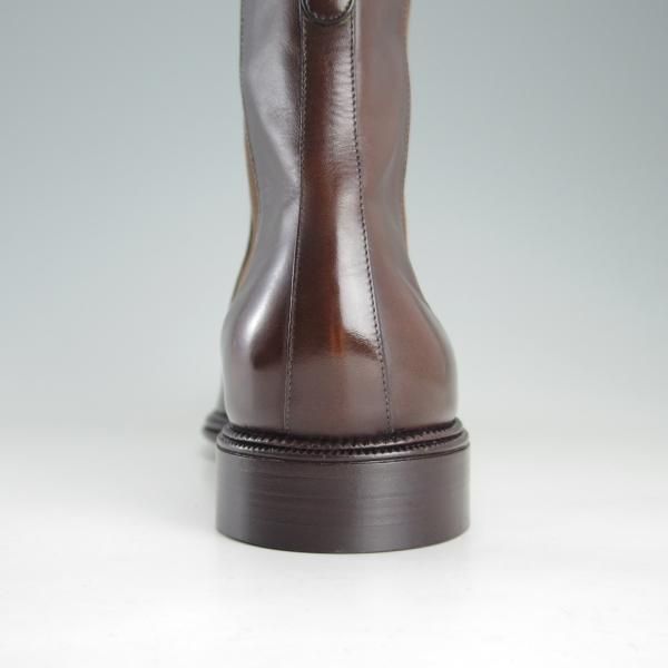 美品★(伊)タニノクリスチー SIZE 7.5【貴重★3段コバ仕様/サイドゴアブーツ】カーフ/濃茶/メンズ/TANINO CRISCI★f214