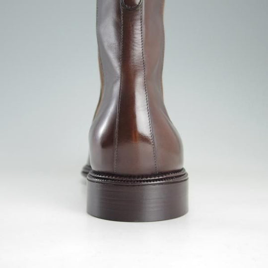 美品★(伊)タニノクリスチー SIZE 7.5【貴重★3段コバ仕様/サイドゴアブーツ】カーフ/濃茶/メンズ/TANINO CRISCI★f214