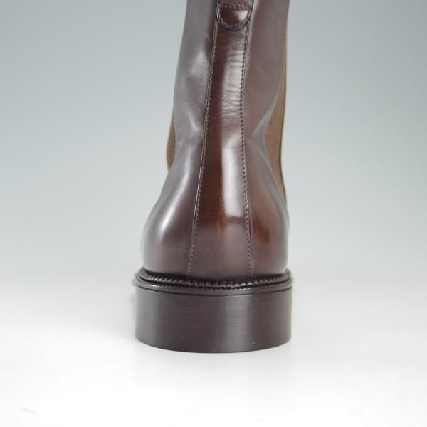 美品★(伊)タニノクリスチー SIZE 7.5【貴重★3段コバ仕様/サイドゴアブーツ】カーフ/濃茶/メンズ/TANINO CRISCI★f214