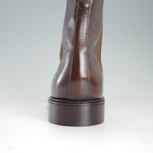 美品★(伊)タニノクリスチー SIZE 7.5【貴重★3段コバ仕様/サイドゴアブーツ】カーフ/濃茶/メンズ/TANINO CRISCI★f214