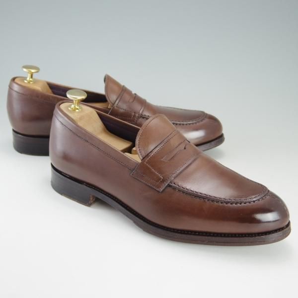 極上★(スペイン製)カルミナ SIZE 6.5【定価￥72,600-★コインローファー/923】FORESTラスト/カーフ/MARRON/濃茶/メンズ/CARMINA★f220