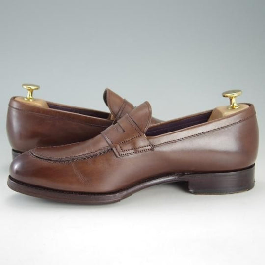 極上★(スペイン製)カルミナ SIZE 6.5【定価￥72,600-★コインローファー/923】FORESTラスト/カーフ/MARRON/濃茶/メンズ/CARMINA★f220