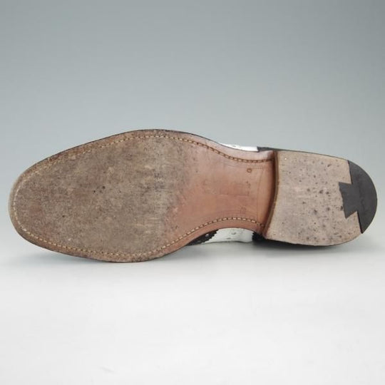 極上★チャーチ 65G/UK6.5【貴重100ラスト★スペクテイターシューズ/BARLOW】4都市ロゴ/フルブローグ/黒×白/メンズ/Church's★f221