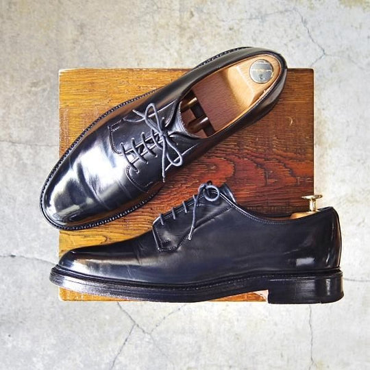 極上★クロケット&ジョーンズ 7E【★プレーントゥ/CARLISLE】ポリッシュレザー/黒/メンズ/Crockett&Jones★f223