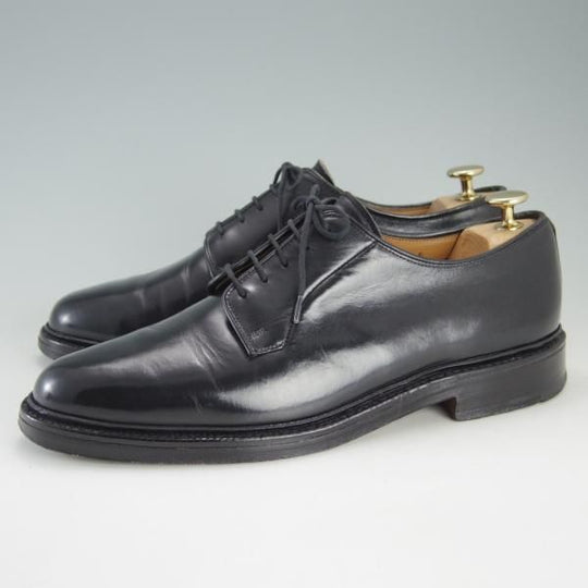 極上★クロケット&ジョーンズ 7E【★プレーントゥ/CARLISLE】ポリッシュレザー/黒/メンズ/Crockett&Jones★f223