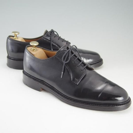 極上★クロケット&ジョーンズ 7E【★プレーントゥ/CARLISLE】ポリッシュレザー/黒/メンズ/Crockett&Jones★f223