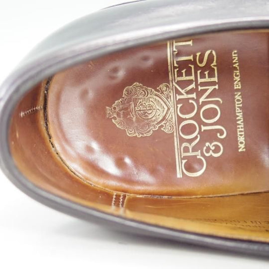 極上★クロケット&ジョーンズ 7E【★プレーントゥ/CARLISLE】ポリッシュレザー/黒/メンズ/Crockett&Jones★f223