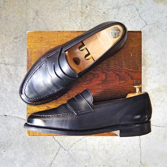 極上★クロケット&ジョーンズ 7E【定価￥83,600-★ダイナイトソール仕様/コインローファー】BOSTON/314ラスト/黒/Crockett&Jones★f224