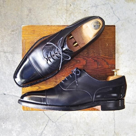 極上★(英)チーニー 7.5F【貴重★ユナイテッドアローズ別注/ストレートチップ】カーフ/黒/メンズ/UNITED ARROWS/CHEANEY★f226