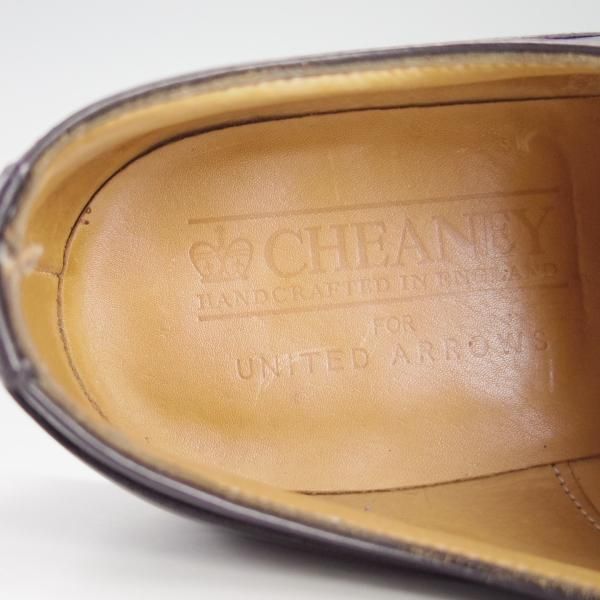 極上★(英)チーニー 7.5F【貴重★ユナイテッドアローズ別注/ストレートチップ】カーフ/黒/メンズ/UNITED ARROWS/CHEANEY★f226