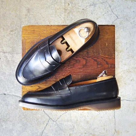 新品★ロイドフットウェア SIZE 5.5【貴重★(英)ホワイト社製/コインローファー】カーフ/黒/メンズ/Lloyd Footwear★f240