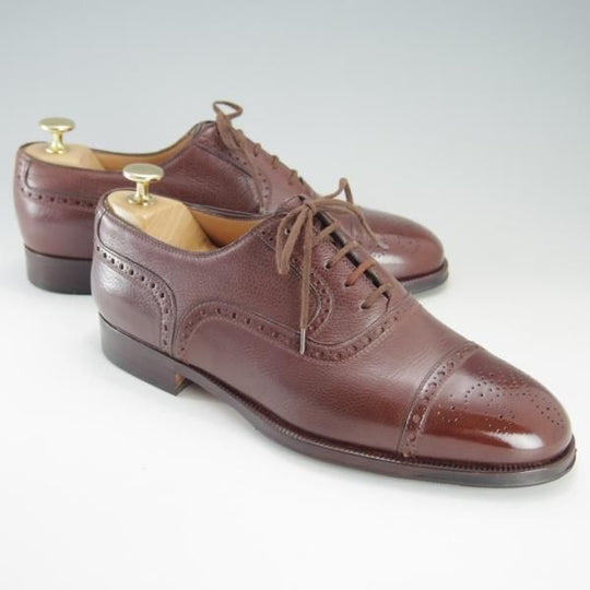 極美品★(伊)タニノクリスチー SIZE 6.5【定価10万以上★セミブローグ/126591】グレインレザー/濃茶/メンズ/TANINO CRISCI★f252