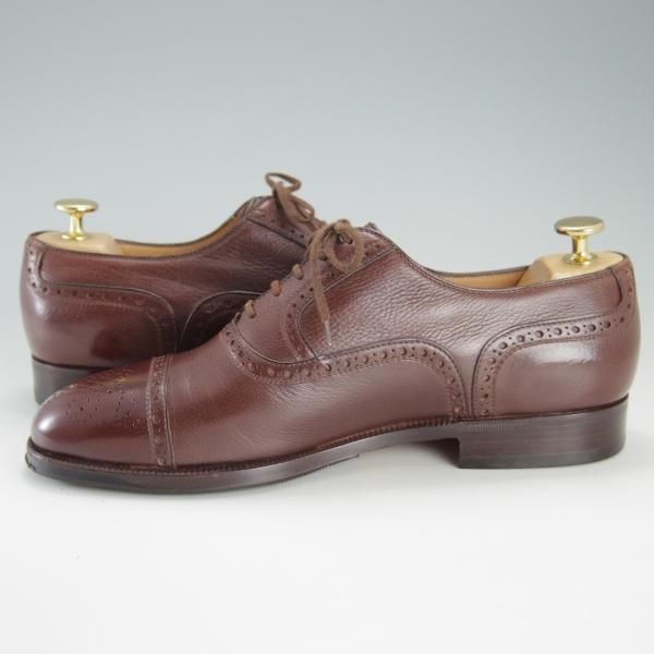 極美品★(伊)タニノクリスチー SIZE 6.5【定価10万以上★セミブローグ/126591】グレインレザー/濃茶/メンズ/TANINO CRISCI★f252