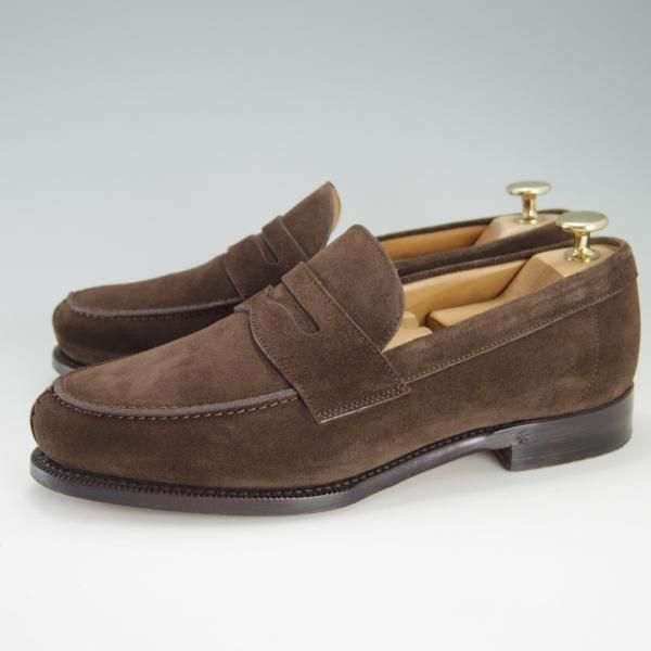 極美品★(英)ダンヒル SIZE 39【グッドイヤーウェルテッド製法★コインローファー/スエード】濃茶/メンズ/dunhill★f253