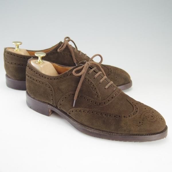 極上★チャーチ 8D/UK7.5程度【貴重★アンテロープ革/REAL CAPE BUCK/旧チャーチ】3都市ロゴ/149ラスト/フルブローグ/濃茶/Church's★f257